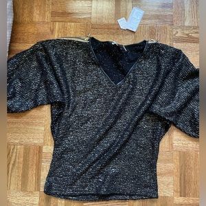 Blouse black and gold, new, size S.